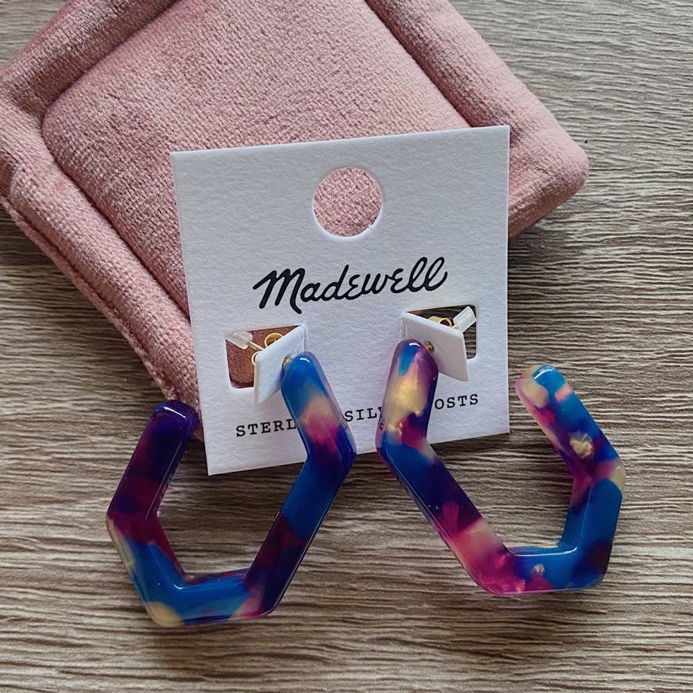 NWT Madewell Geometric Hoop Earrings - Picture 2 of 5
